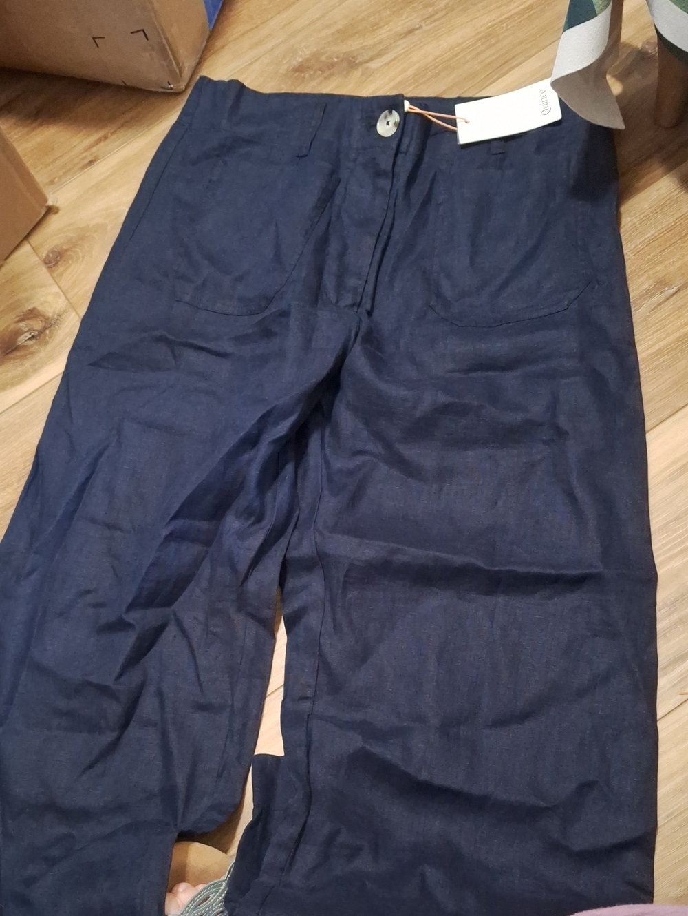 Quince Navy Wide-Leg Pants - Picture 4 of 4
